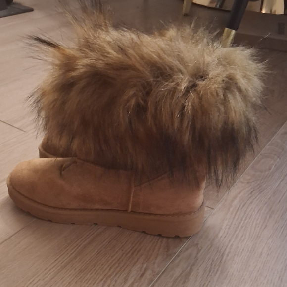 Cozy Brown Ankle Boots with Faux Fur - Picture 5 of 7